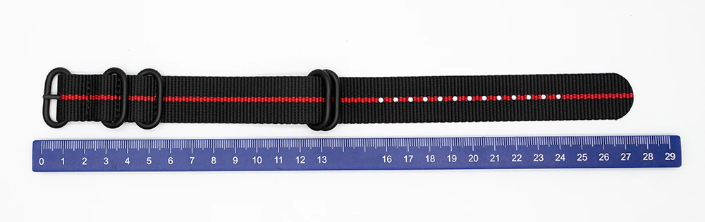 Soft Breathable Nylon Strap Watch Replacement Belt 18mm 20mm 22mm 24mm 2 Black 1 Red Sports WatchBand For Adjustable Buckle