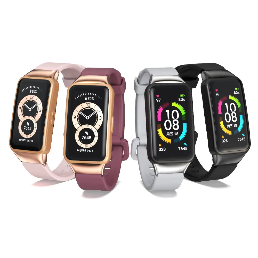Para Huawei Band 7 Correa para Huawei Band 6 Correa Honor Band 6 pulsera pulseras de Metal de silicona reemplazo de reloj inteligente
