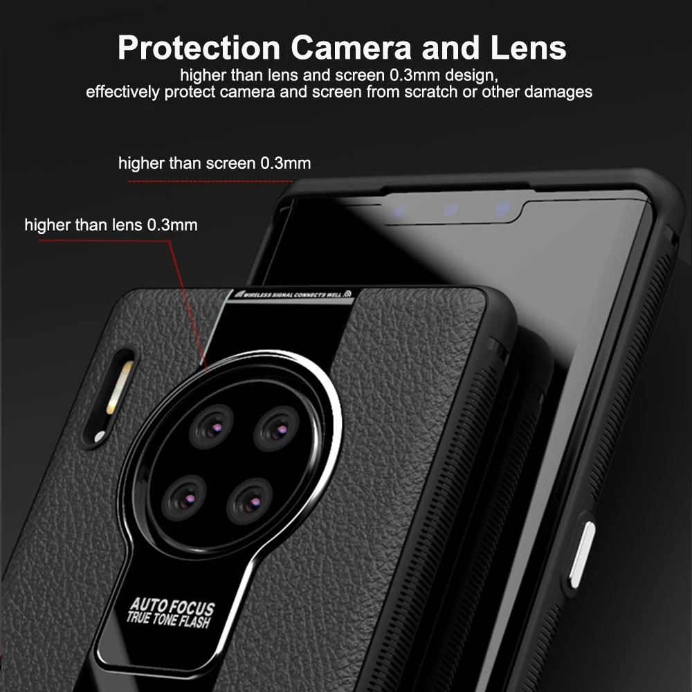 Mate 30 Luxury Litchi Veins Silicone Phone Case For Huawei Mate 30 Pro Ultra-thin Painting TPU Cover Coque For Mate 20 X Pro
