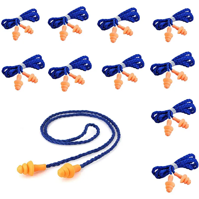 Bouchons d\'oreille en Silicone souple, 100 paires, emballés individuellement, Protection auditive réutilisable, en caoutchouc Non toxique