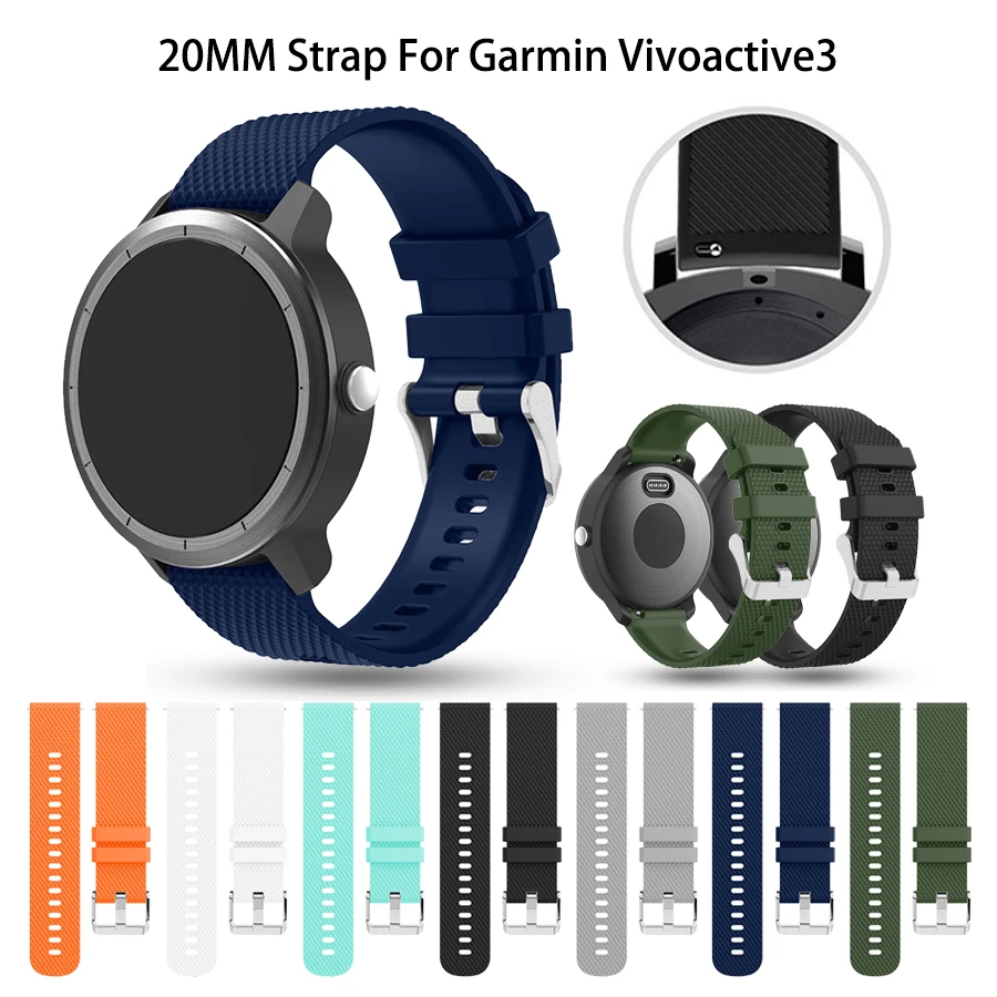 Replacement Band For Garmin Vivoactive 3 Strap Soft Silicone Waterproof Fashion Watch wristband For Vivomove HRivomove Watchband