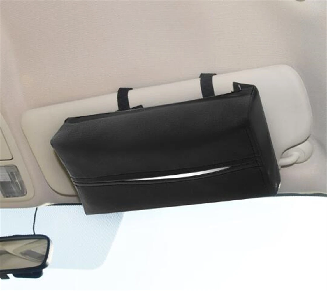 New Universal Leather Car Tissue Box Auto Pumping Cassette Accessories Holder Creative Removable Paper Napkin Box Organizer