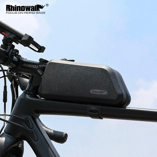 Rhinowalk-Bolsa de bicicleta de 1,5 l para tubo superior, carcasa dura, resistente al agua, bolsa estable para cuadro de ciclismo, accesorios para bicicleta de carretera