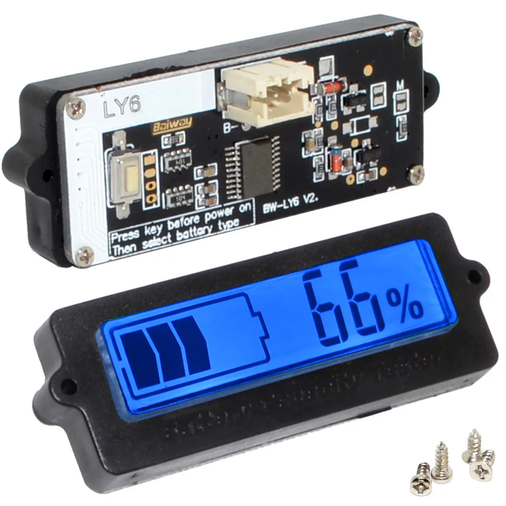 Imagem -03 - Lcd Digital Bateria Indicador de Capacidade Built-in tipo Battery Tester Bateria de Lítio Chumbo-ácido Ly6n