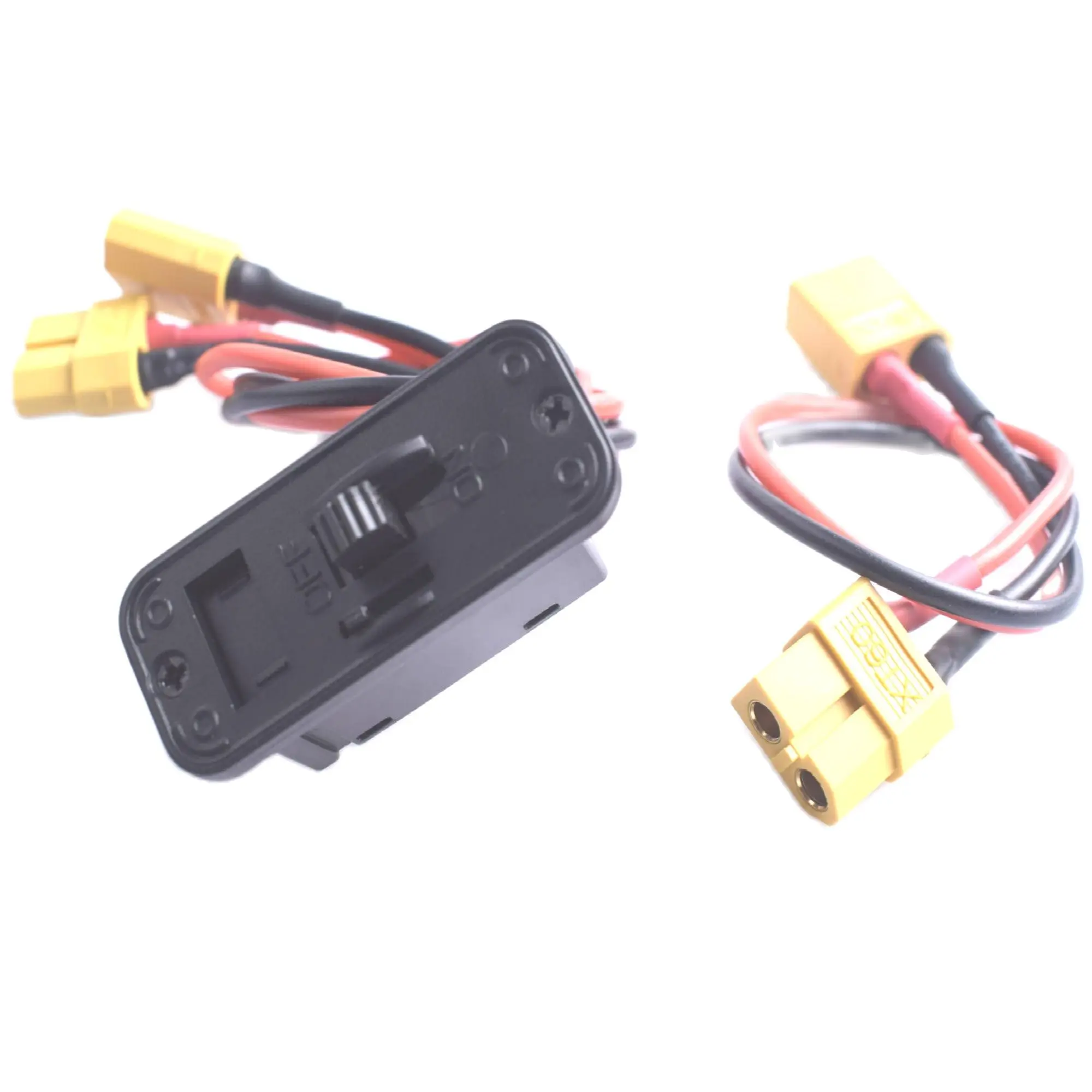

Heavy Duty High Current Battery Harness XT60 Deans EC3 JR Connector On/Off Power Switch with Charging Socket for RC Car Boat