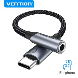 Vention-tipo c para 3.5mm jack adaptador para fone de ouvido, cabo de áudio para huawei p40 p30 pro xiaomi 10 9