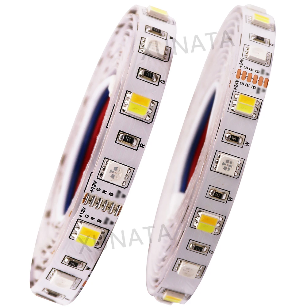 5M RGB LED Strip Light 5050 SMD 12V 24V DC RGBW RGB Warn WWA RGB+CCT Flexible Led Tape Stripe Holiday Decoration Lighting