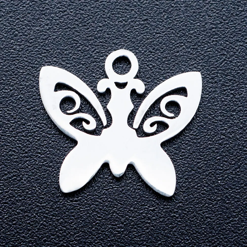 10pcs/lot Animal Turtle Seahorse DIY Charms Wholesale 316 Stainless Steel Night Owl Spider Butterfly Wolf Cat Connectors Charm