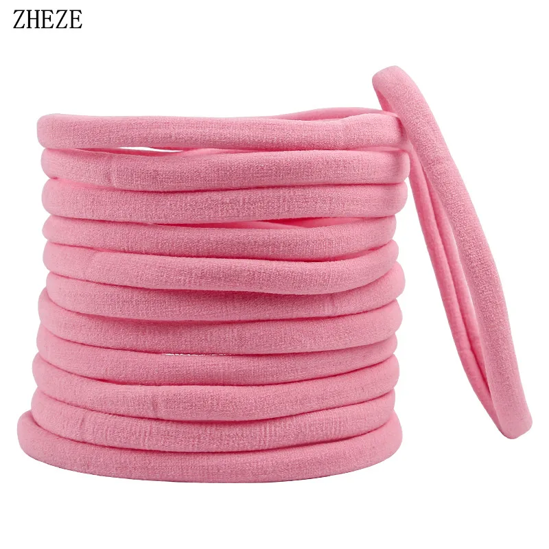 2024 Hot-Sale Solid Color Elastic Nylon Children Headband Girls Kids Hairband DIY Hair Accessories Soft Fashion Headwrap