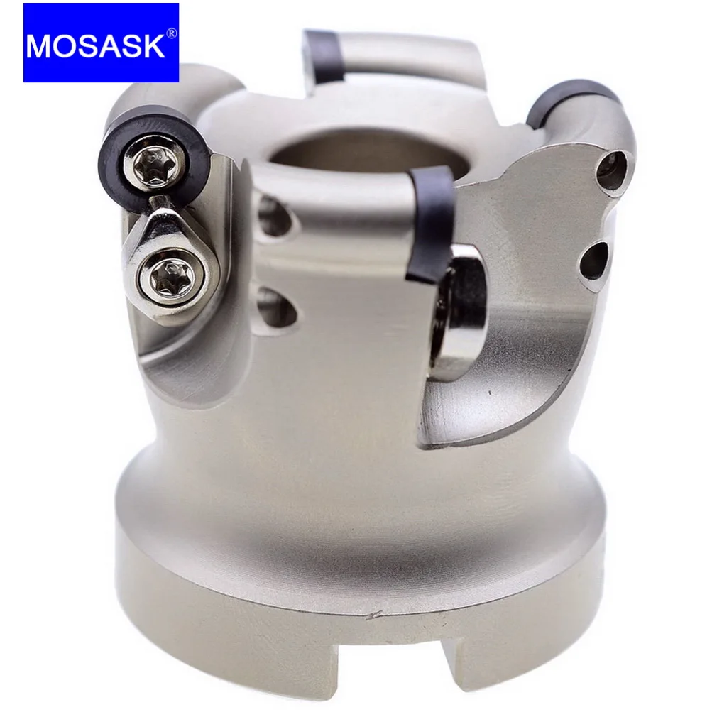 MOSASK EMRW R5 R6 50 63 80 mm  Locking Cutter Head Carbide Blade RP CNC Round Nose Face Milling Cutter