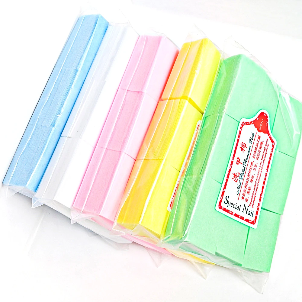 600pcs/Pack Lint Free Nail Polish Remover Cotton Wipes UV gel Polish Remover Cleaner Paper Pad Nail Art Cleaning Manicure Tools