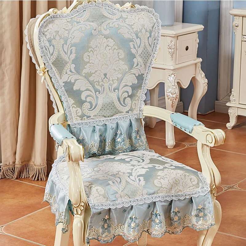 المنزل الطباعة غطاء كرسي الأوروبي اليدوية التطريز الفاخرة الطعام كرسي وسادة مجموعة الديكور فندق غطاء مقعد كرسي الحفلات