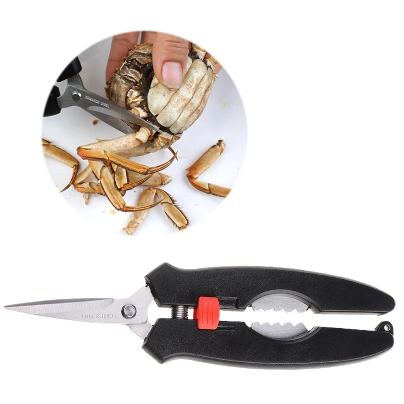 7''  Kitchen Cracker Lobster prawn peeler Crab Shell Leg Seafood Shellfish Scissor Shear Shrimp Tool