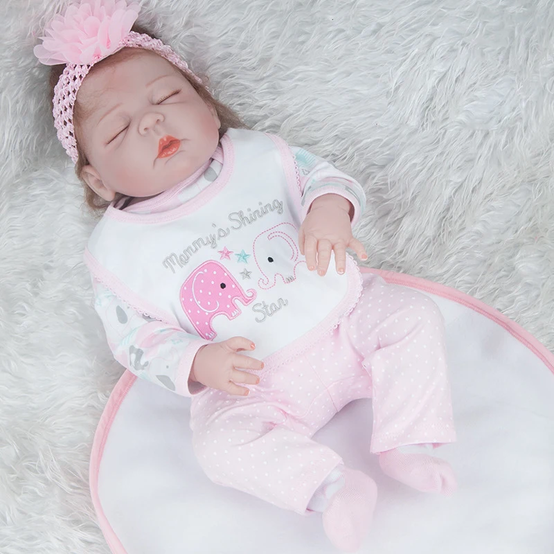 55cm Lifelike Boneca Reborn Baby Doll Soft Real Touch Vinyl Silicone Toys Girl Bebe Doll Reborn Bath Toy Children Birthday Gifts