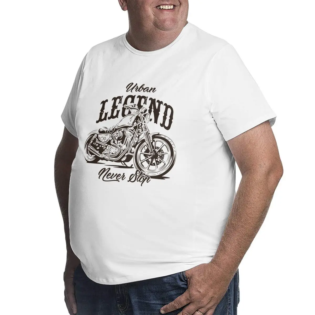 Men\'s T-Shirt Legend Motorcycle Funny Cotton Big Tall Tee Shirt Short Sleeve T Shirt Crewneck Tops Plus Size 4XL 5XL 6XL