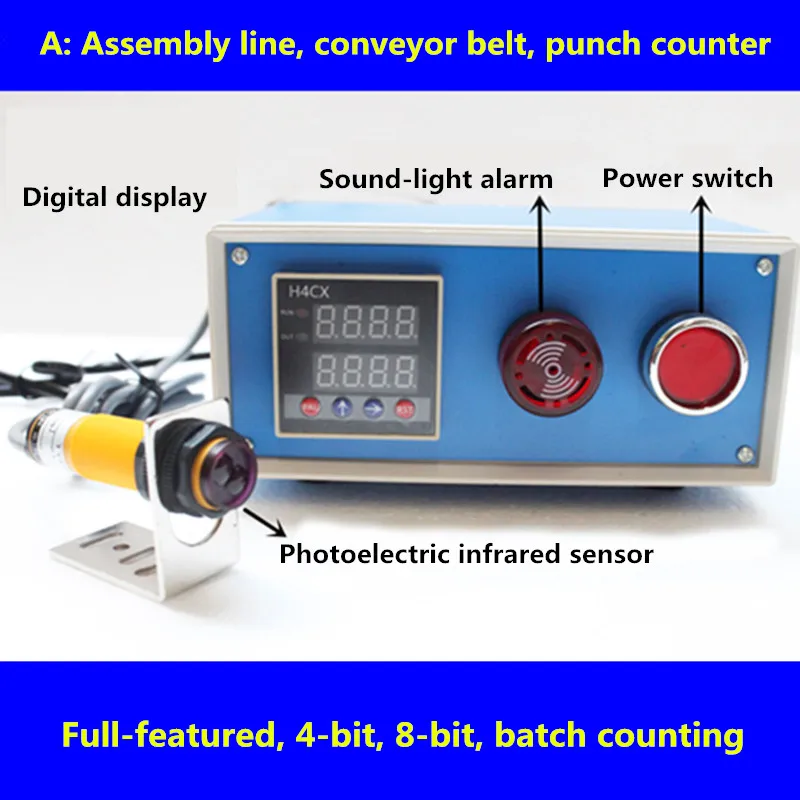 

Electronic Assembly Line Counter Sealer Flow Counter Industrial Counting Tools with Audible and Visual Alarm 220V