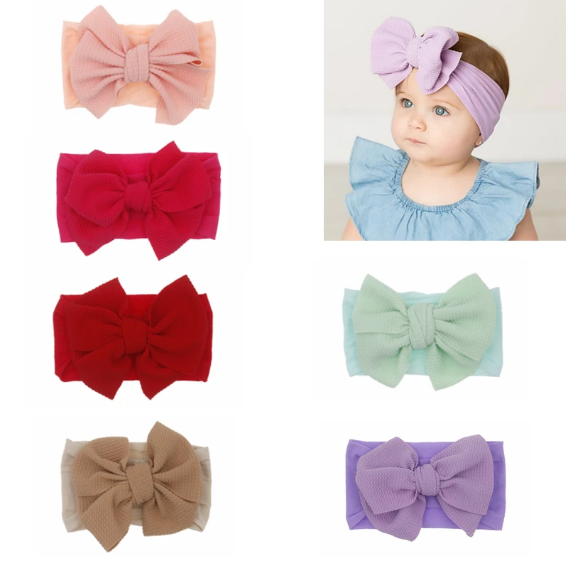 2019 Del Bambino Annodato Turbante Del Legame di Arco Della Fascia Del Tessuto Arco Delle Ragazze Headwraps Elastico Arco Bambini Del Nodo Dell\'arco