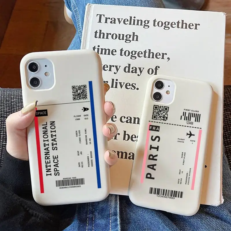 Dubai Singapore World City travel ticket label Phone Case for iphone 13 11 Pro Max X XS Max XR 7 8 6 6S Plus Funda Cases