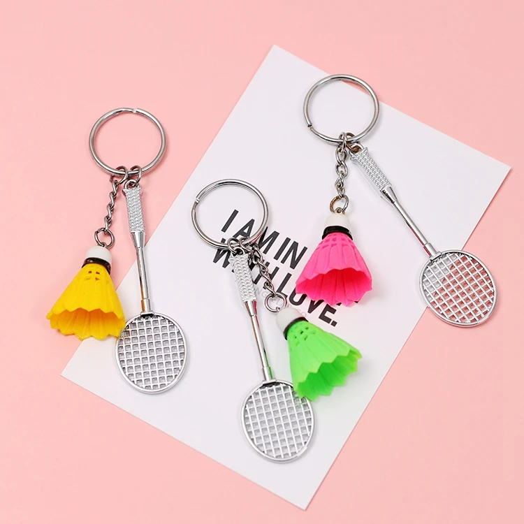 2022 Creative Badminton Shuttlecock Ball Imitation Sports Game Cute Keychain For Women Key Chains Ring Car Bag Pendent D418