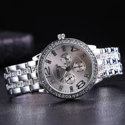 ALLICEONYOU Iced Out Micro Pave Cubic Zirconia Finish Watches Hip Hop Personality Stainless Steel Watches For Gift