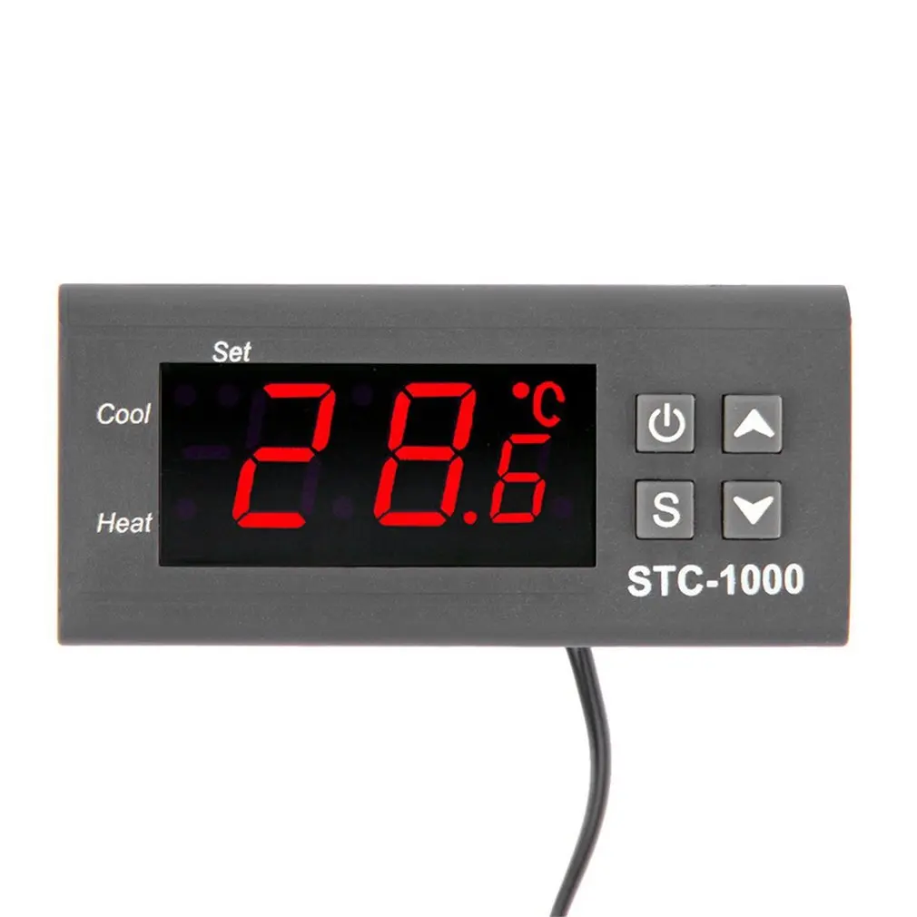 Đen Kỹ Thuật Số STC-1000 Đa Năng Bộ Điều Khiển Nhiệt Độ Bình Giữ Nhiệt Có Cảm Biến Nhiệt Độ Nhạc Cụ Công Cụ Chẩn Đoán