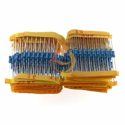 500pcs/lot 1/2W 0.5W 1% Metal Film Resistors 50 Values 1.2Ω~1MΩ Assorted Kit