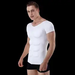 Prayger-camisas de cuerpo musculoso para hombres, almohadillas extraíbles, ropa interior Abdominal, corsé, Tops invisibles, 8 paquetes