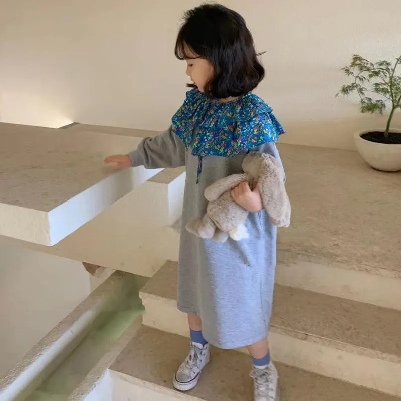 2025 New Fall Autumn Girls Long-Sleeved Sweater Cloak Collar + Sweater Dress Korean Comfortab Fashion Casual Children'S Clothing