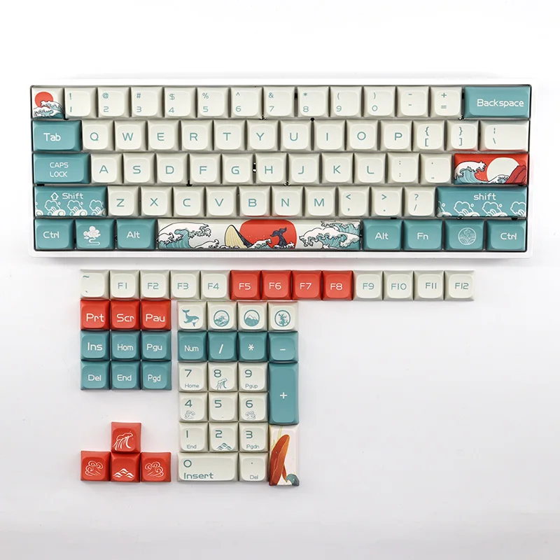 Coral Sea Keycaps PBT Keycap XDA Profile Sublimatiap Keycap Compatible with GH60 GK61/64/84/104