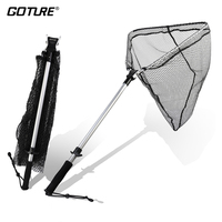 Goture Portable Carp Fishing Landing Net 86cm 100cm 108cm Aluminum Alloy Frame Small  Rubber Mesh Fly Fishing Net