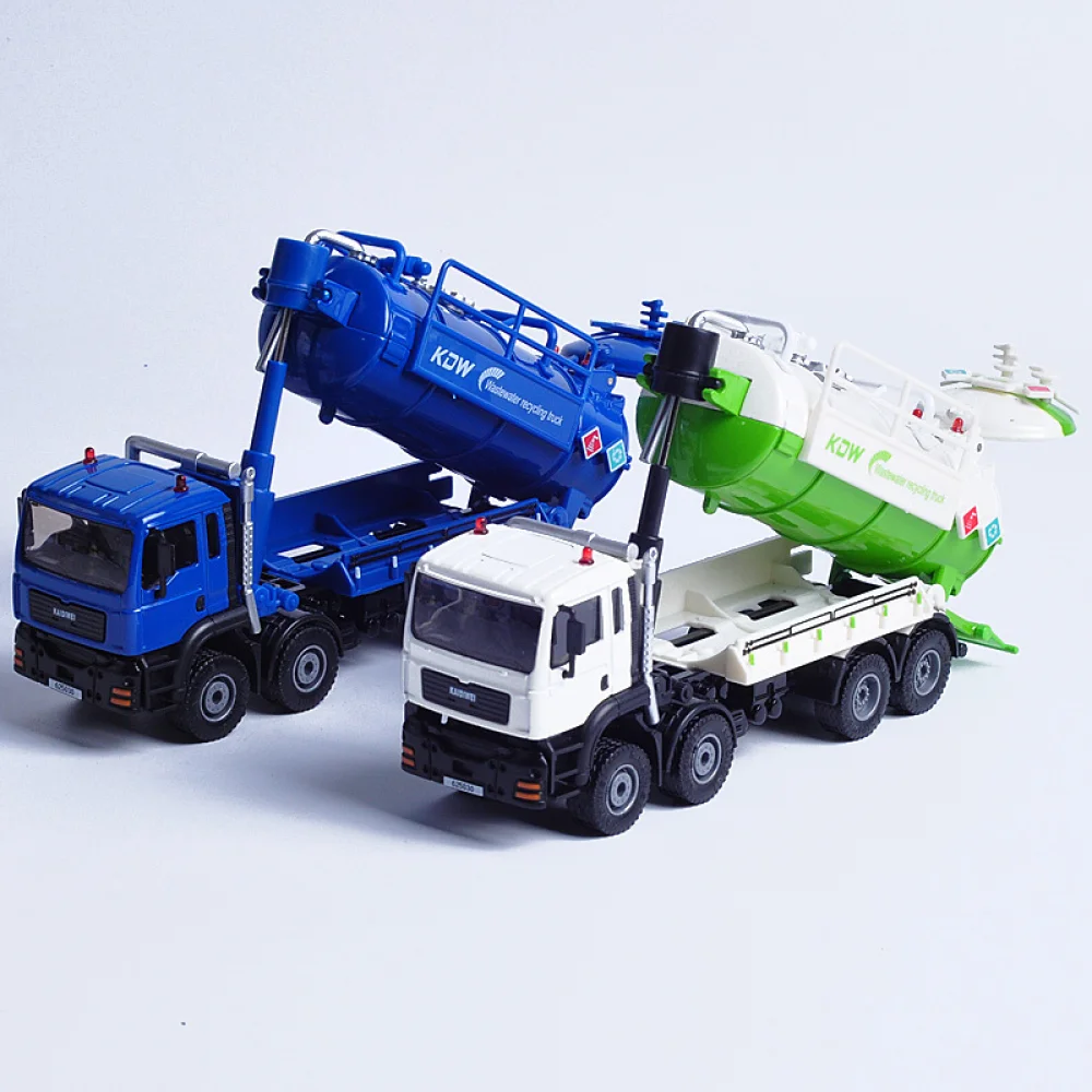 KDW 1:50 Waste Water Recycling Alloy Car Environmental Protection Truck Car Model Kid Engineering Vehicle Simulation Toy for Boy