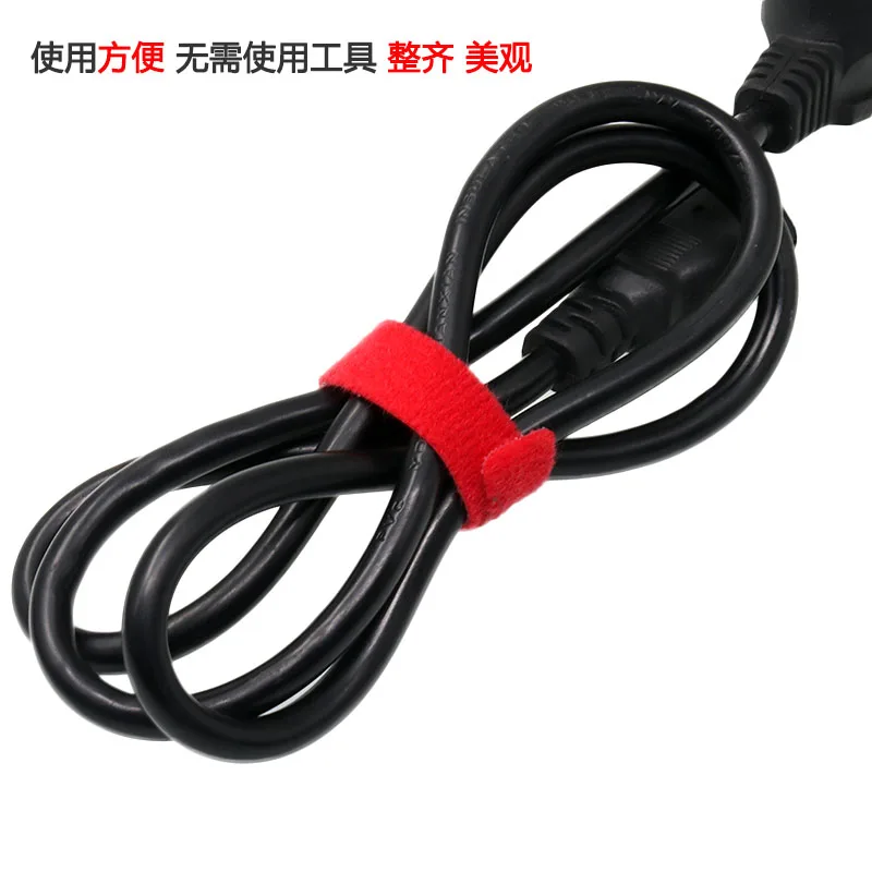 50pcs 12*200mm T-type Velcro Cable Tie Wire Reusable Cord Organizer Wire  Colorful Computer Data Cable Power Cable Tie Straps