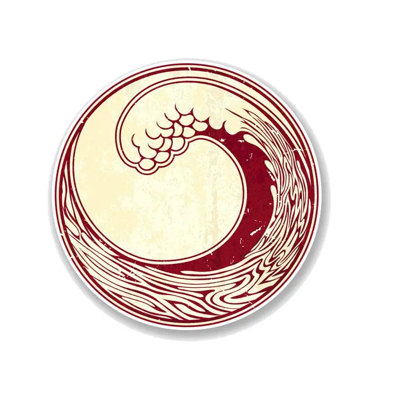 RuleMyLife 12.7CM*12.7CM Japan Surf Fun Decal Japanese Wave PVC Motorcycle Car Sticker 11-00734