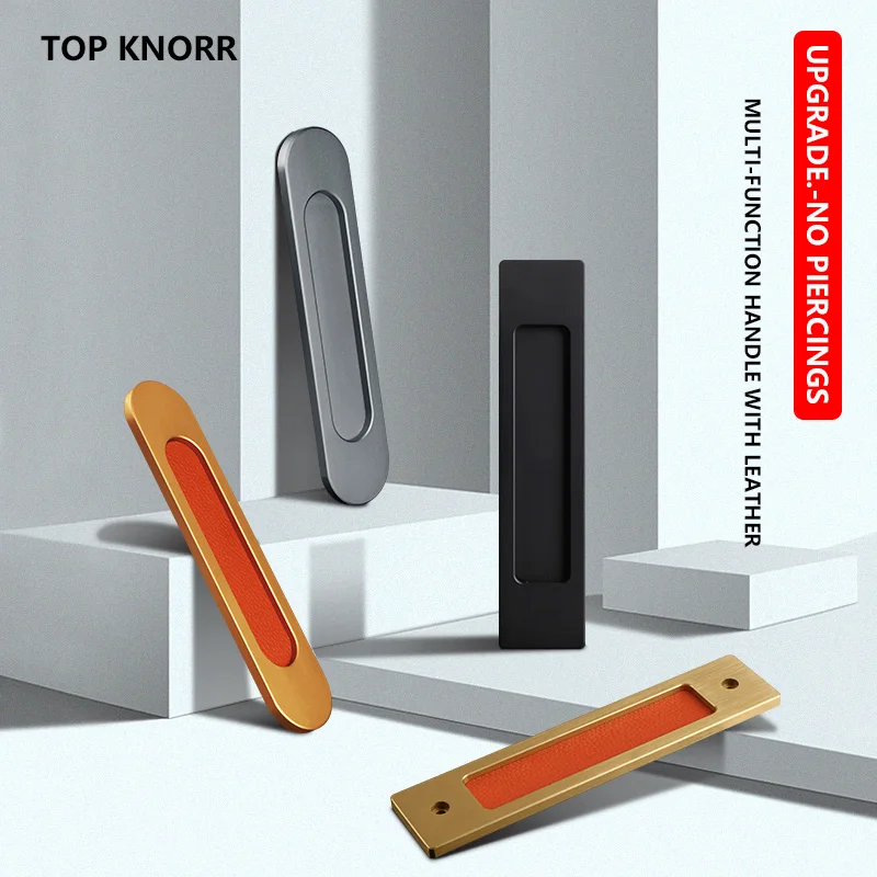 TOP KNORR Sliding Door Handle Hole-Free Kitchen Door Sticking Double-Sided Adhesive 3M Glass Door Warehouse Sliding Door Handle