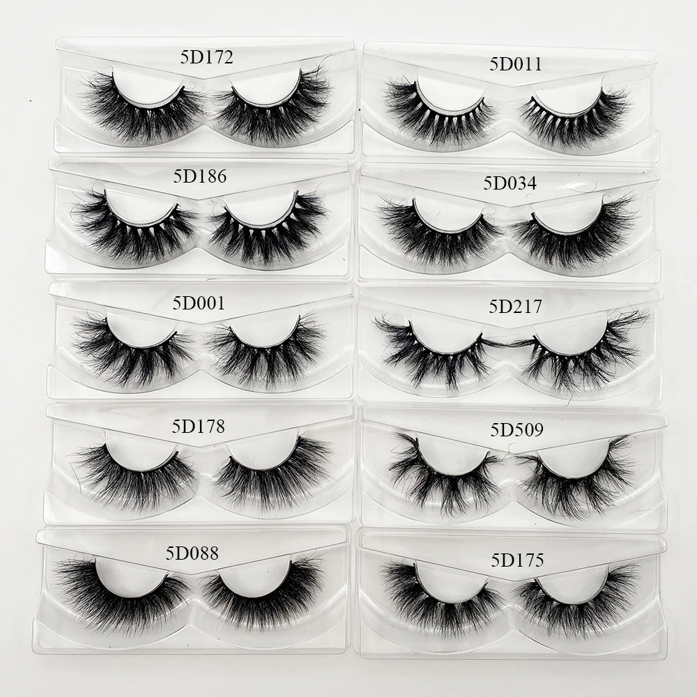 Wholesale 5D Mink Lashes Fluffy Soft Wispy Volume Natural Long Dramatic Cross False Eyelashes Thick Eye Lashes Reusable Makeup