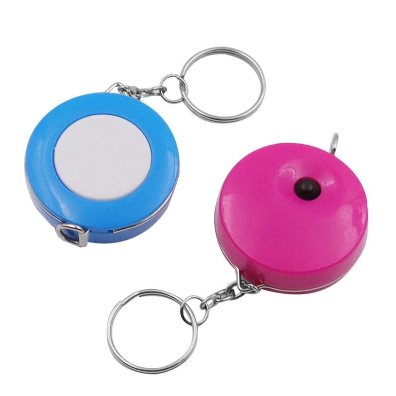 Candy Color Keychain Tape Thước đo 1,5 M / 60 inch Mini cầm tay Thước kéo dễ dàng Thu vào Thước Băng Đo lường Dụng cụ đo
