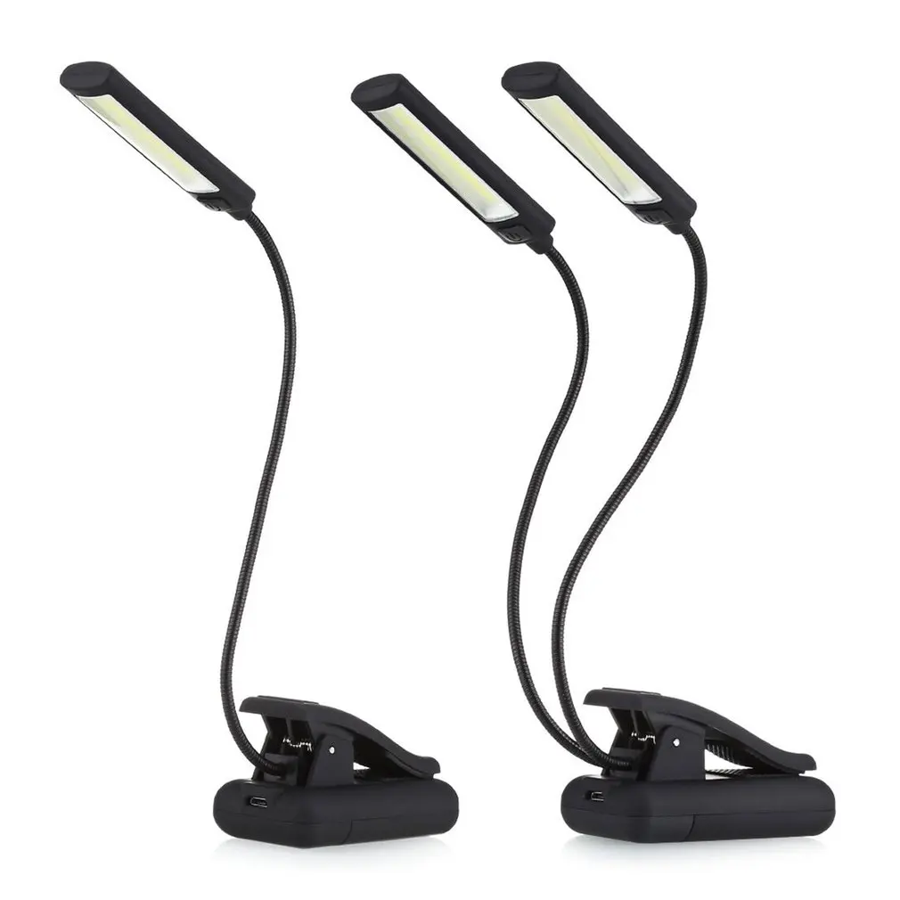 Lampu baca LED USB fleksibel, lampu meja klem dapat diredupkan klip dalam ruangan kamar tidur pelindung mata, lampu meja