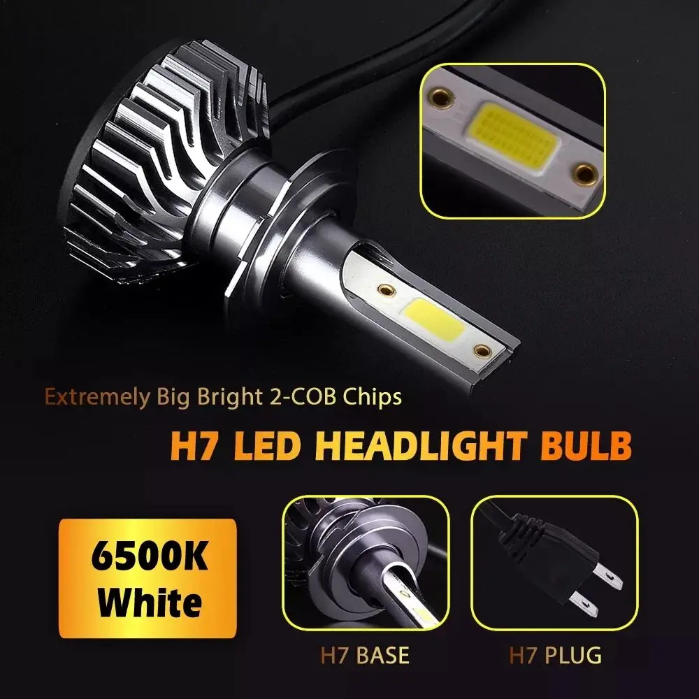 Car Headlights Bulb LED H4 H7 H1 H3 H11 H13 H27 880 HB3 HB4 9004 9007 12000Lm  COB 6500K 6000K Auto Fog Light