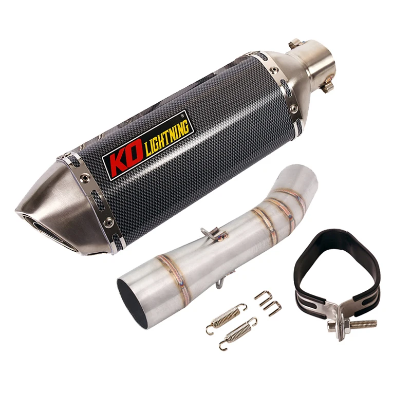 Motorcycle Slip on 51mm Exhaust Muffler DB Killer Baffles Escape Connect Link Tube for Benelli Leoncino 250 TRK251