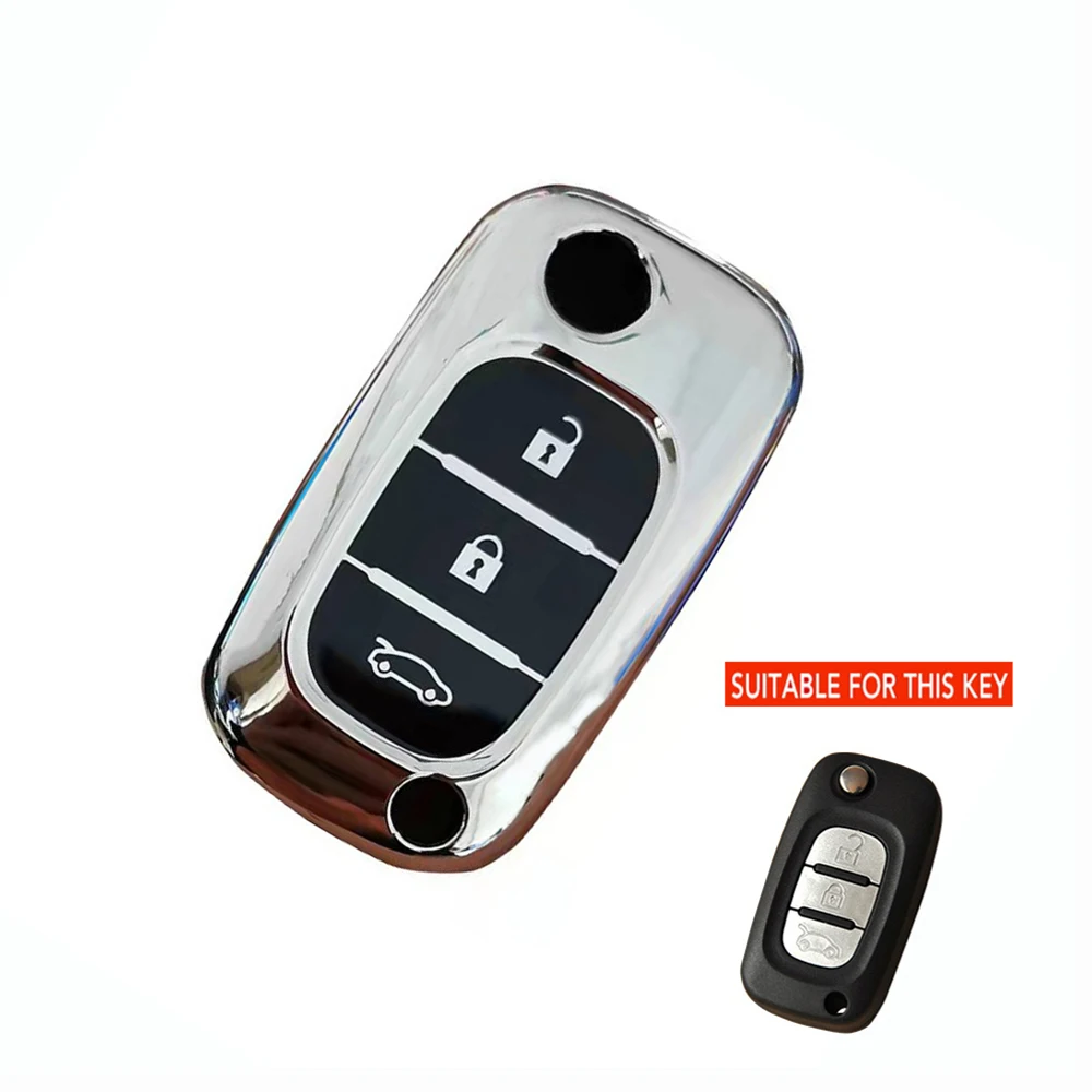 3 Button Flip Key Bag TPU Remote Control Keychain Car Key Cover Case For LADA Sedan Largus Kalina Granta / Vesta  Accessories