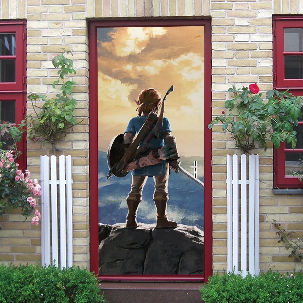 Children Door Stickers For Kids Room Girls Boys Bedroom Cartoon Custom Nursery Decals Self-adhesive Wallpaper PVC Photo Poster