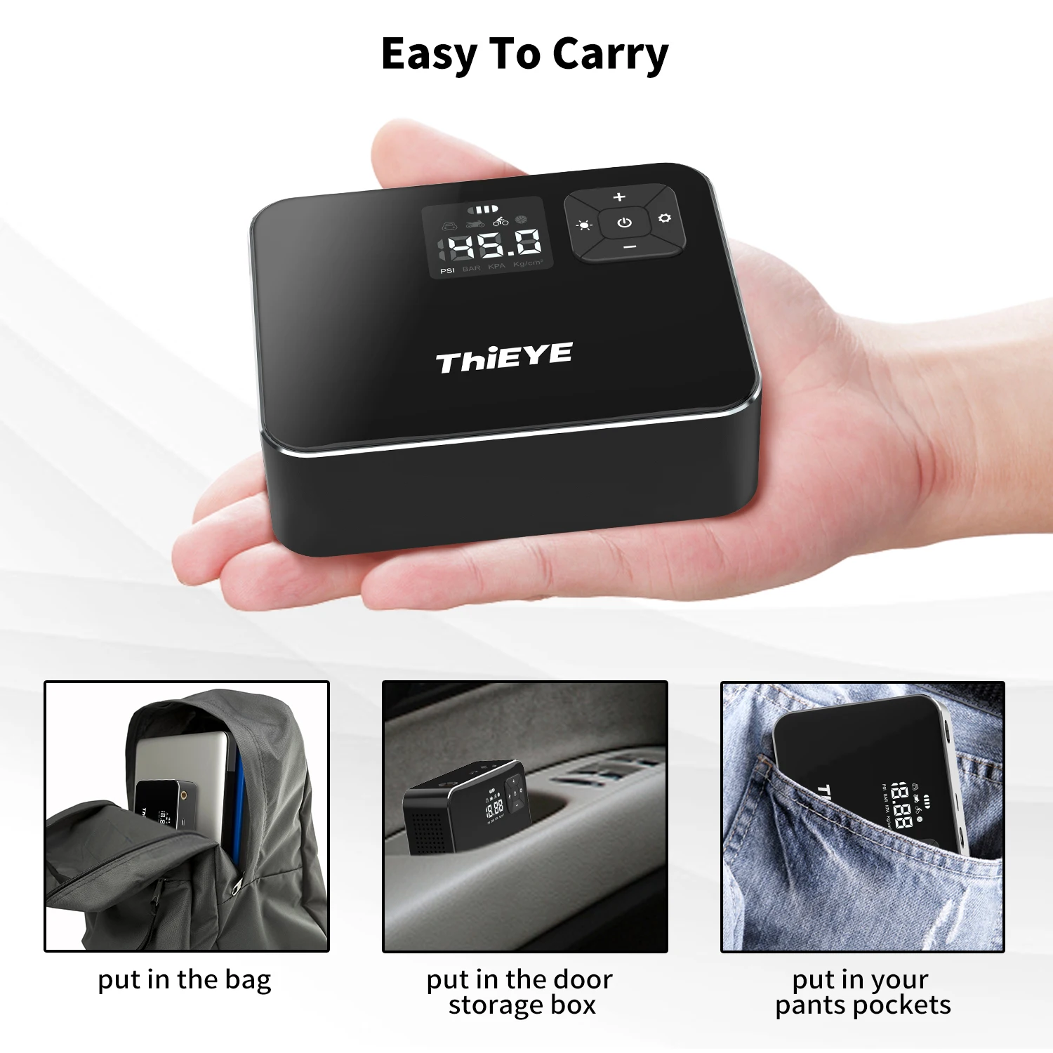 Воздушный компрессор THiEYE, беспроводной электрический насос с металлическим корпусом