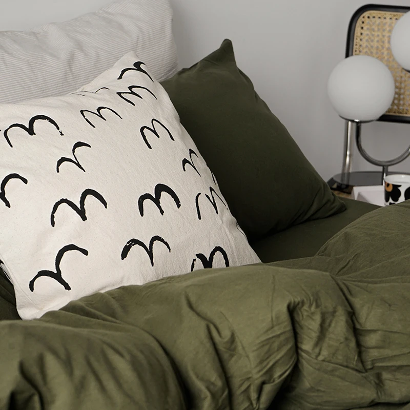 

Seagull Throw Pillow Case Nordic Canvas Printing Back Support Cushion Cover Pillowcase Decorative Home Office Decor 50x50cm