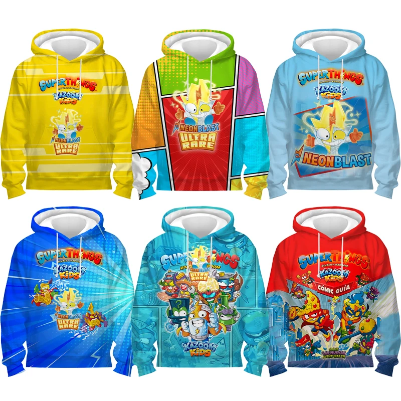 

Superthings 8 Kazoom Kids Neonblast 3D Print Hoodies Boys Girls Anime Sweatshirts Toddler Child Cartoon Pullover Sudadera Gifts