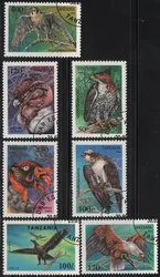 7Pcs/Set Tanzania Post Stamps 1994 Eagles Birds  Marked Postage Stamps for Collecting