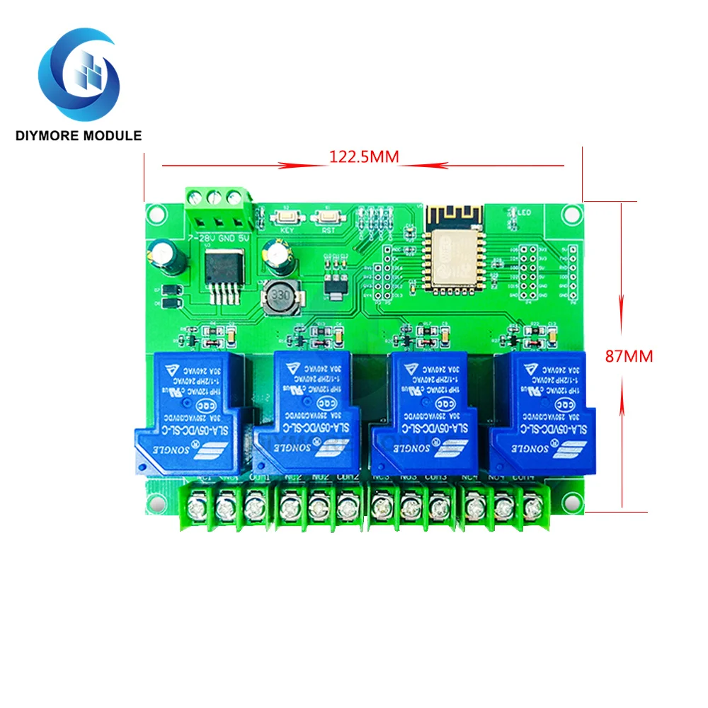 ESP8266 WIFI 4 Channel Relay Module ESP-12F Development Board DC 5V 7-28V 30A For Arduino Smart Home Wireless Control