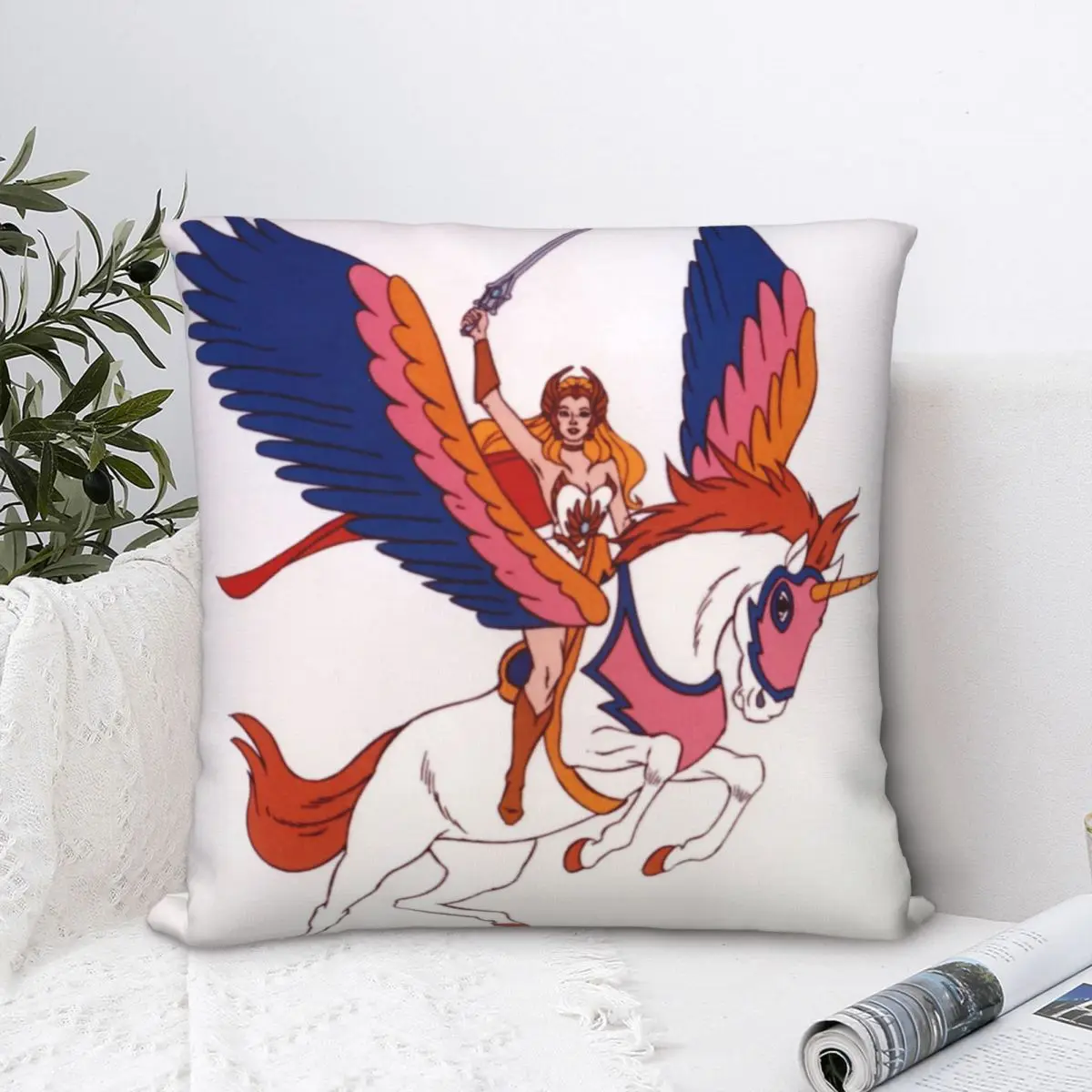 

Ride A Unicorn Pillowcase She Ra Princess of Power Glimmer Adventure Cartoon Backpack Cushion For Home Hug Pillowcase Decorative