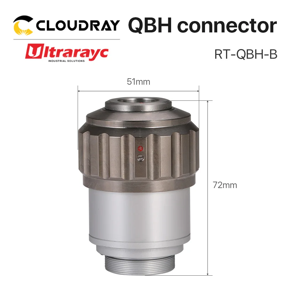 Konektor Ultrarayc QBH-B untuk Kepala Pengelasan Genggam Raytools 0-6KW Laser Raycus Dia51mm Tinggi 72Mm