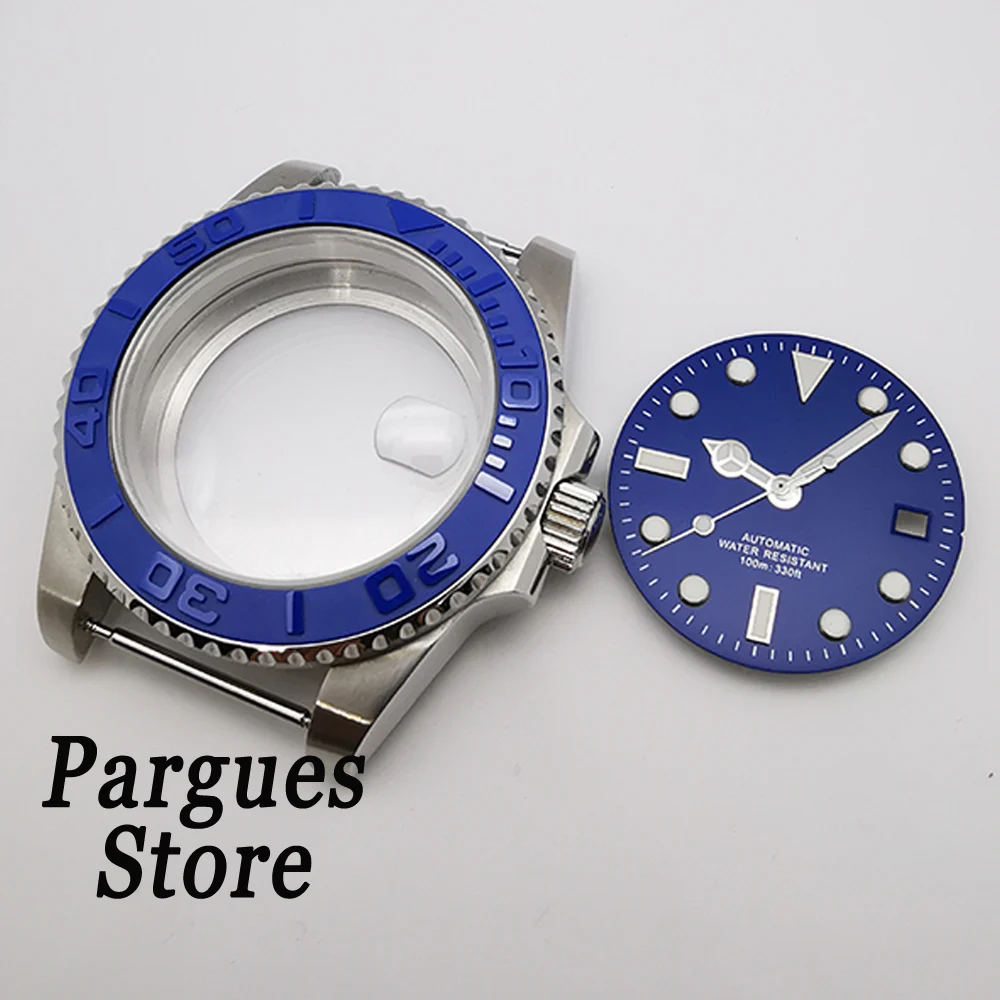 40mm Sapphire Glass Stainless Steel Watch Case Dial Hands Fit NH35 NH36 Miyota 8205 8215 DG2813 ST1612 Movement