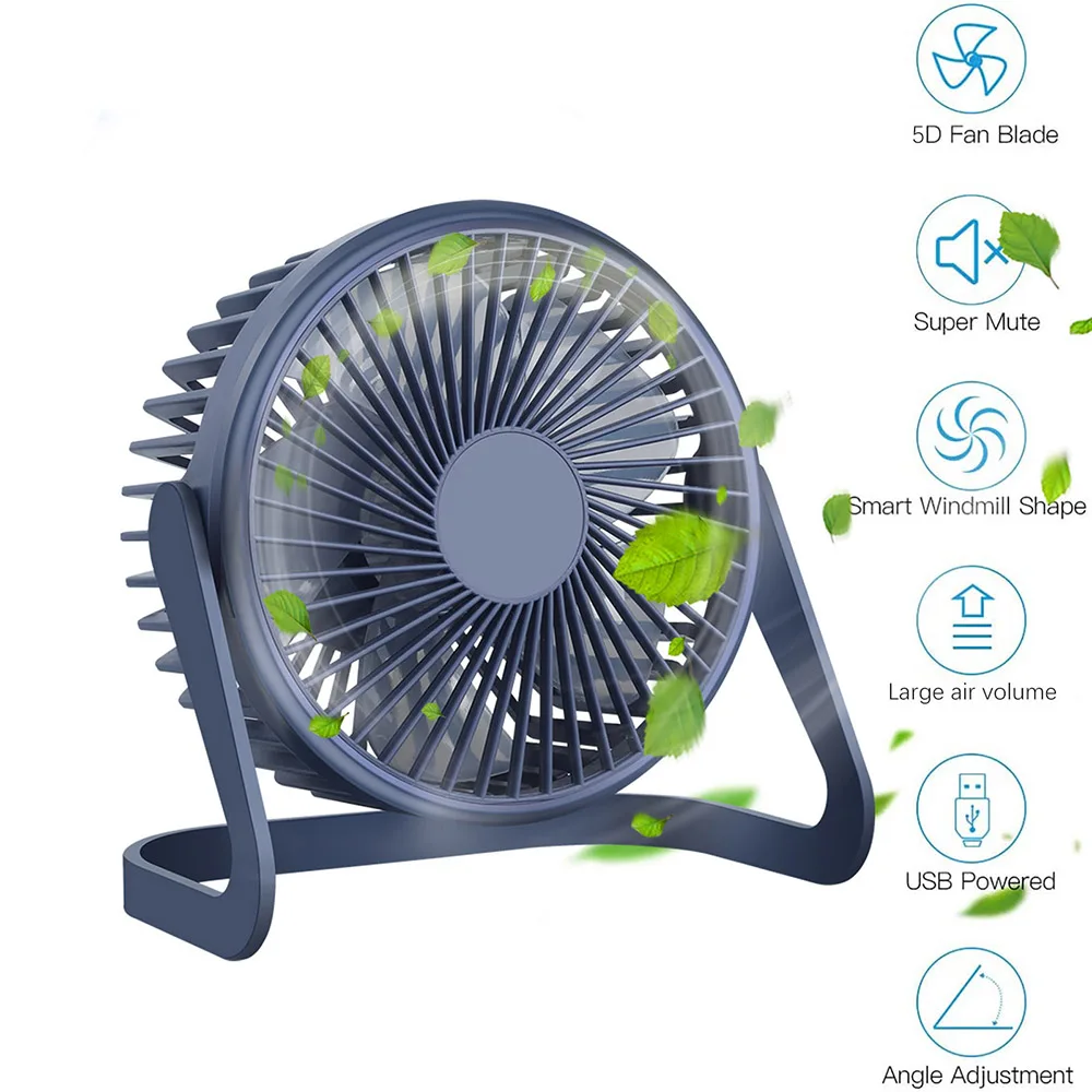 USB Small Desk Fan Portable Quiet Operation Desktop Air Cooler Cooling 360° Personal Table for Home Office Bedroom Mini Fans